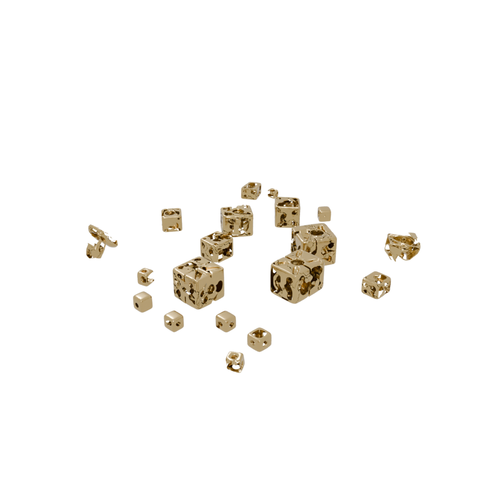 Gold Folding Hinge Cube