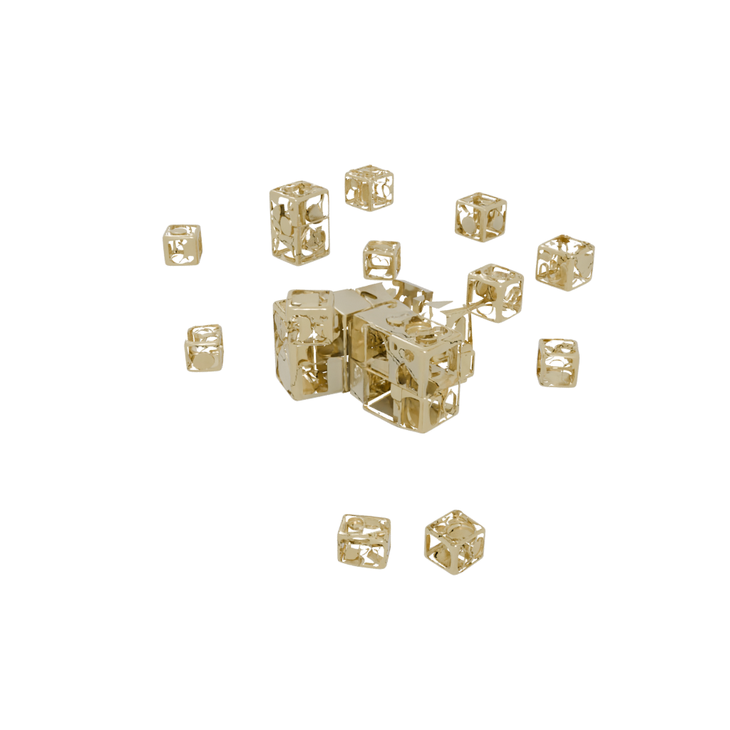 Gold Infinity Flip Cube