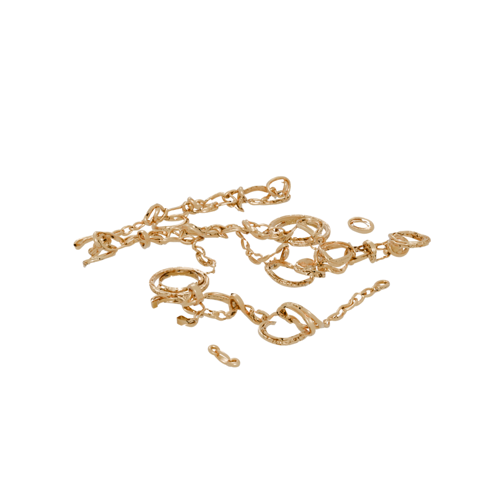 Gold Interlocking Ring Chain