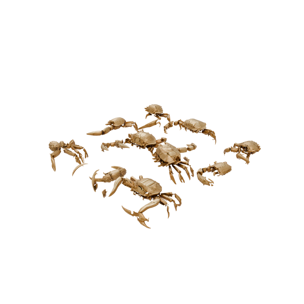 Gold Textured Articulated Crab