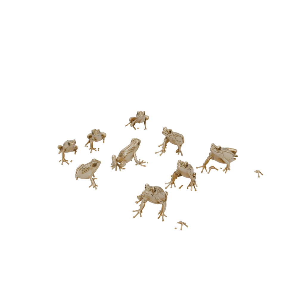 Gold Textured Articulated Frog