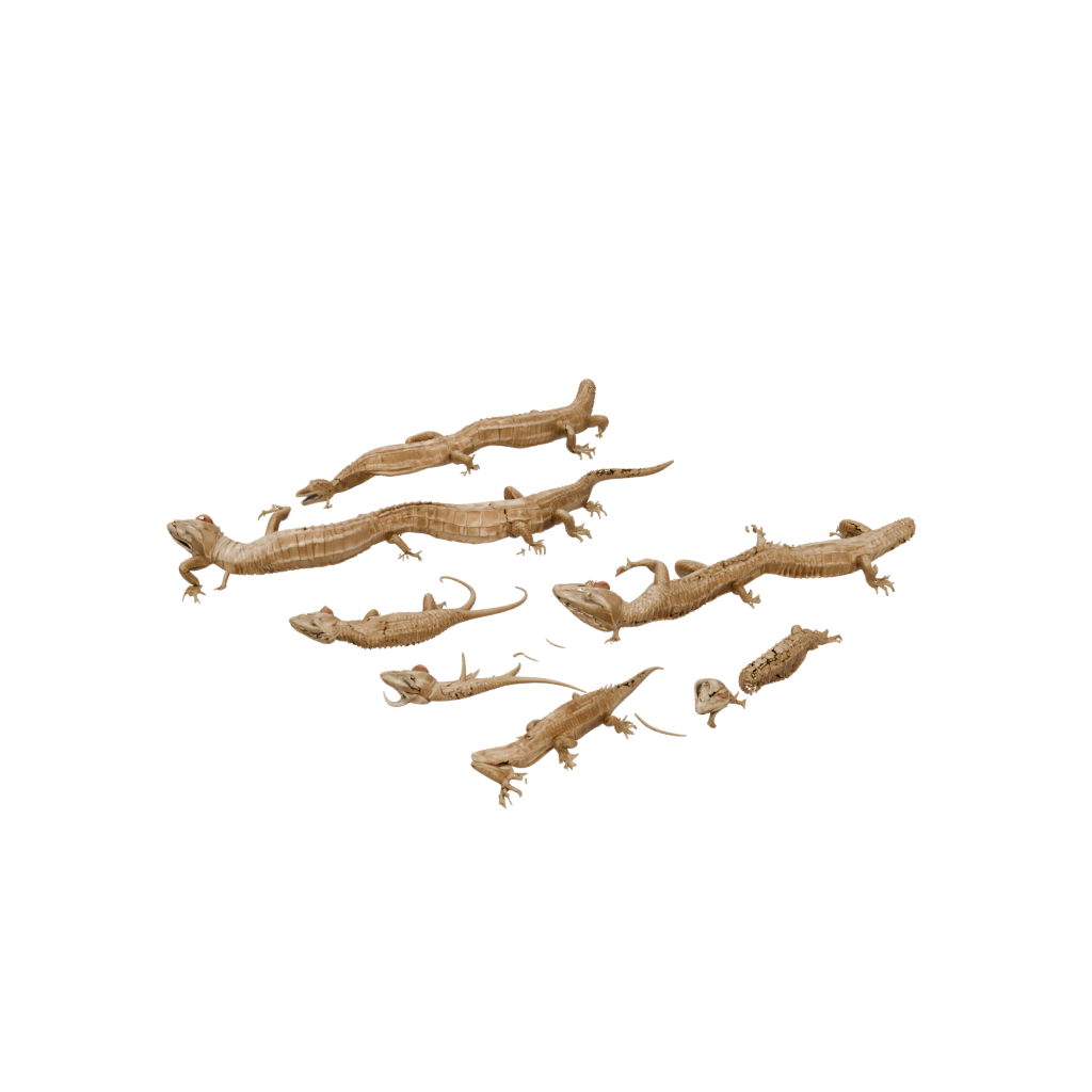 Gold Textured Articulated Lizard