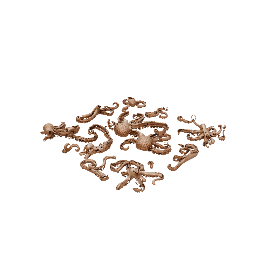 Gold Textured Articulated Octopus Mini