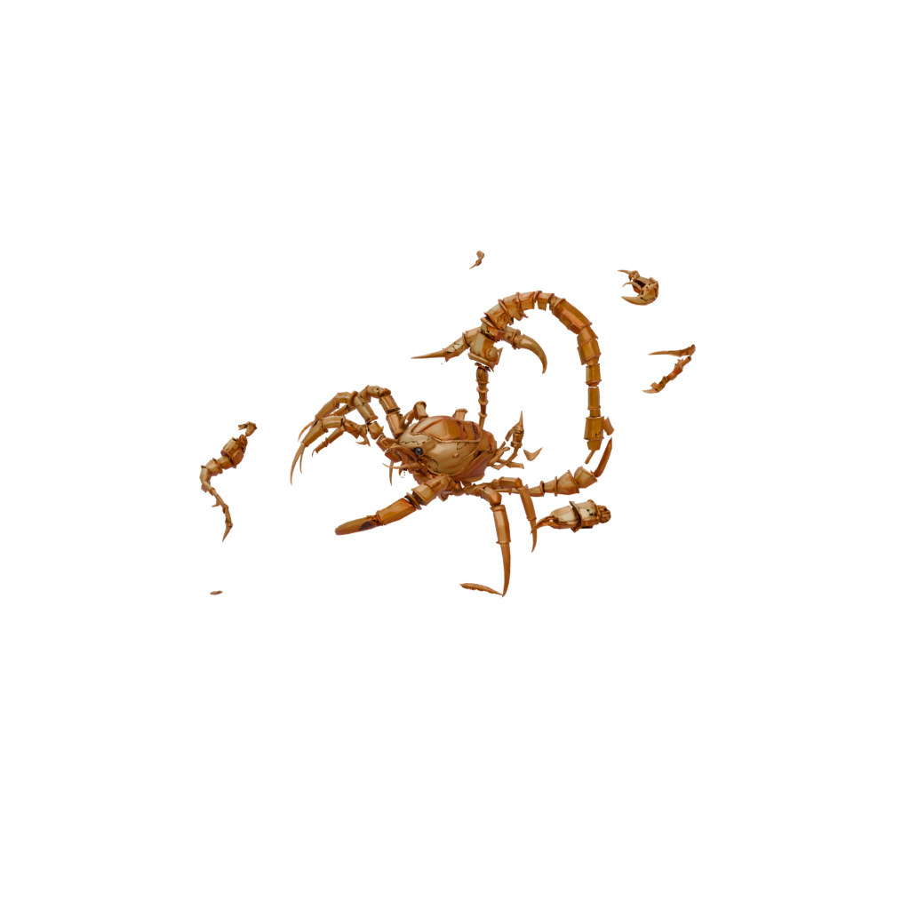 Gold Textured Articulated Scorpion