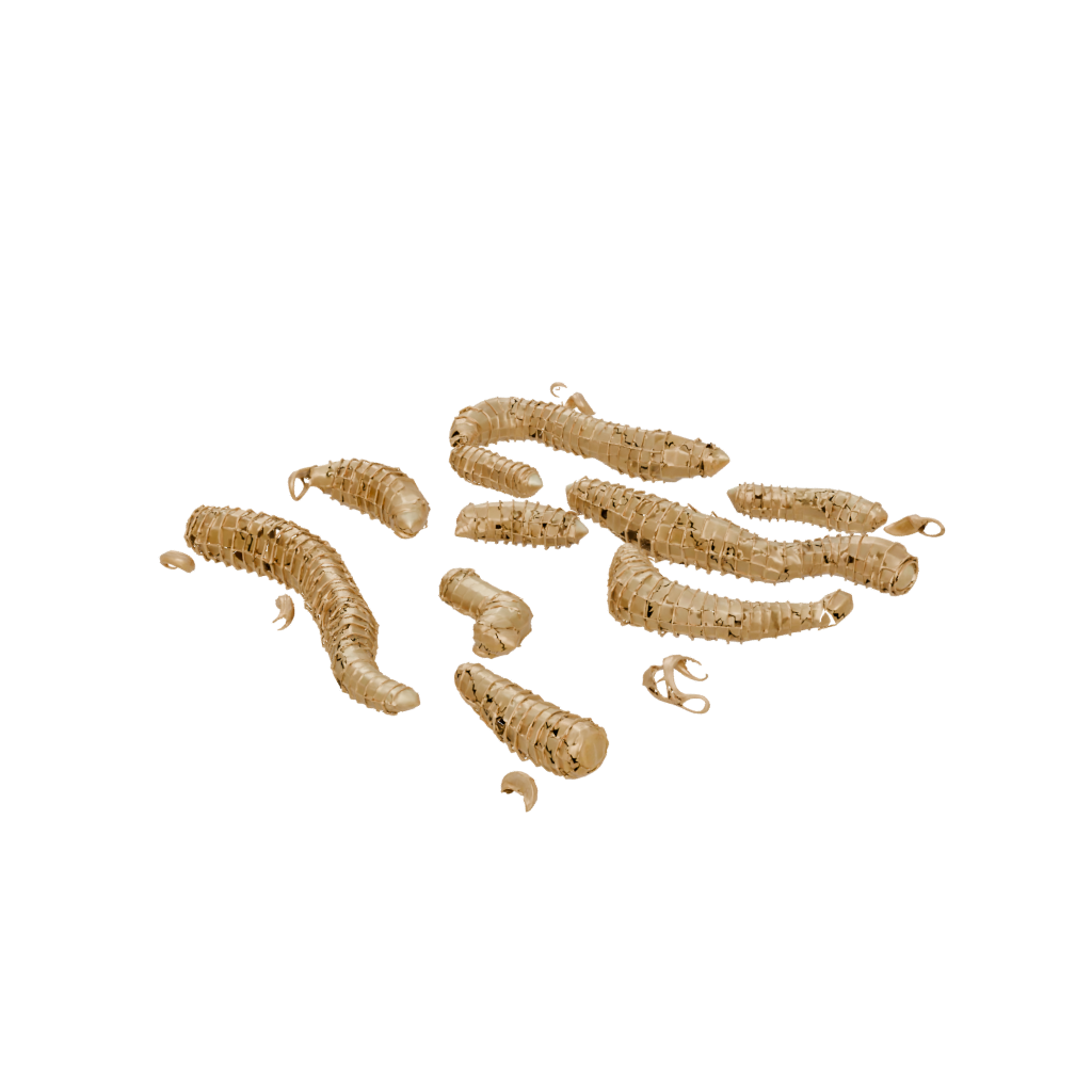 Gold Textured Articulated Worm