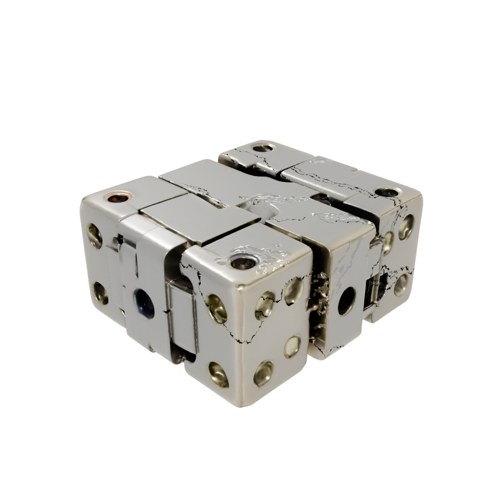Gold Textured Folding Hinge Cube