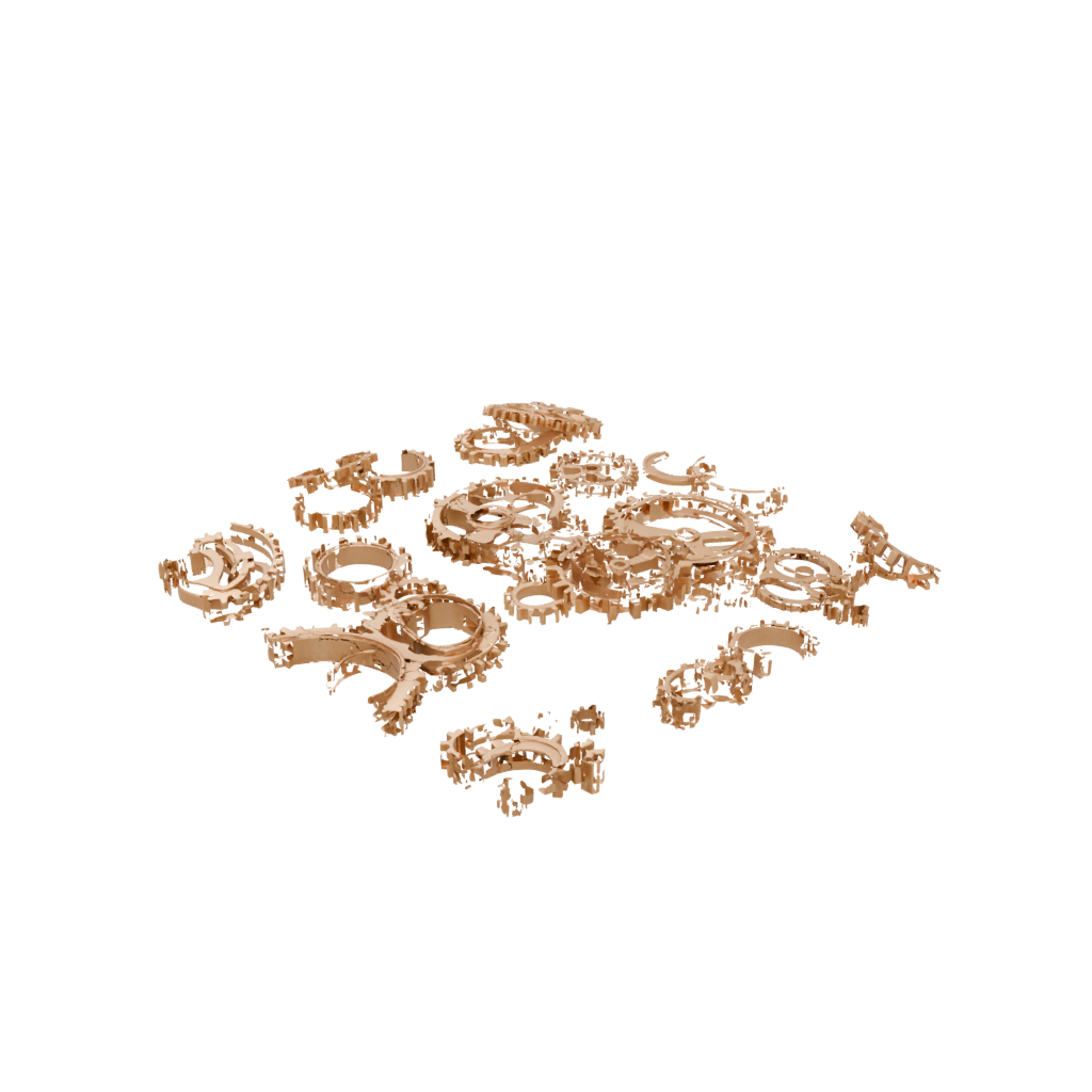 Gold Textured Gear-Train Fidget