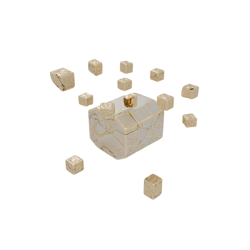 Gold Textured Infinity Flip Cube