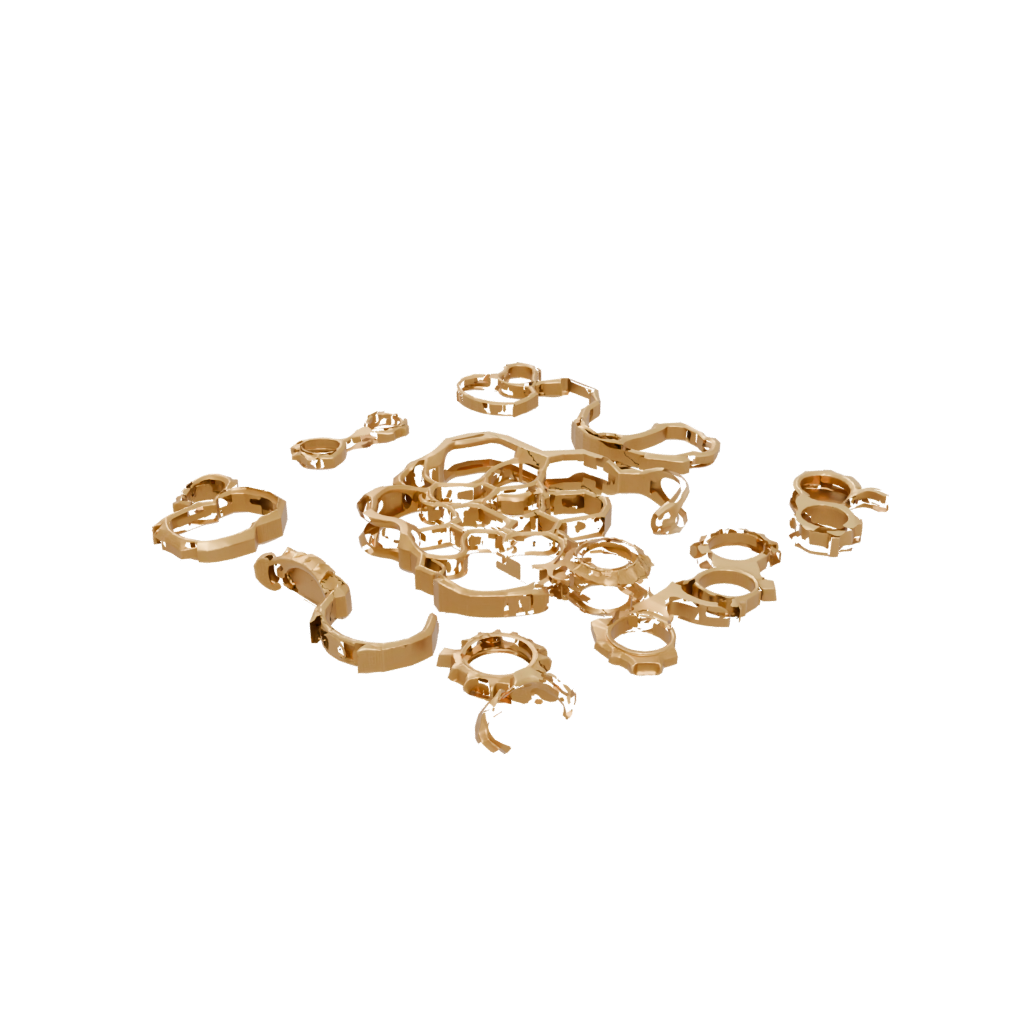 Gold Textured Rolling Hex Spinner