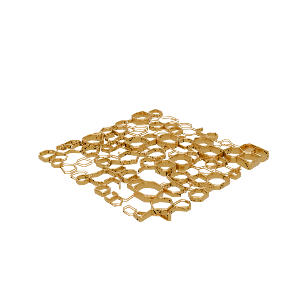 Gold Textured Snap-Pop Hexagon