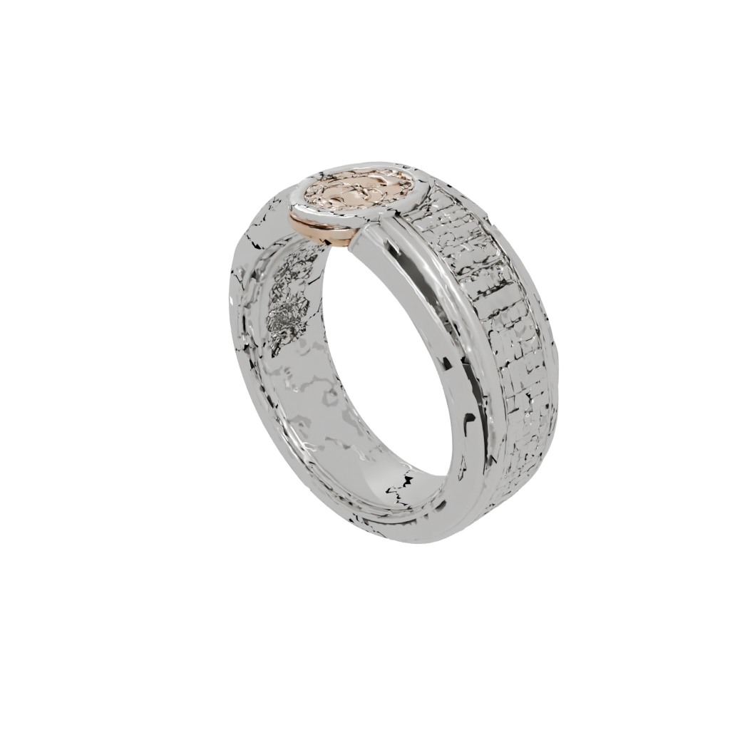 Gold Textured Spinning Coin Ring