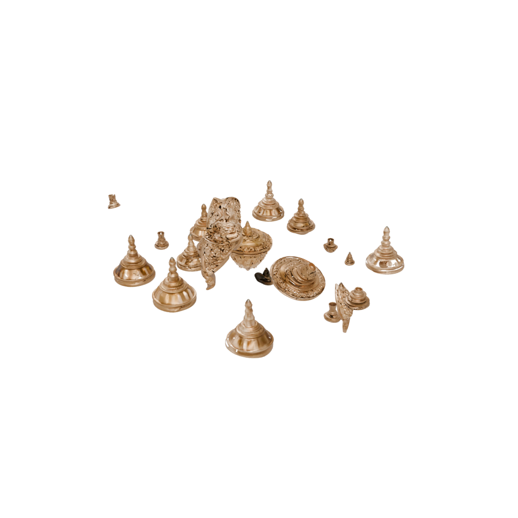 Gold Textured Spinning Top Set