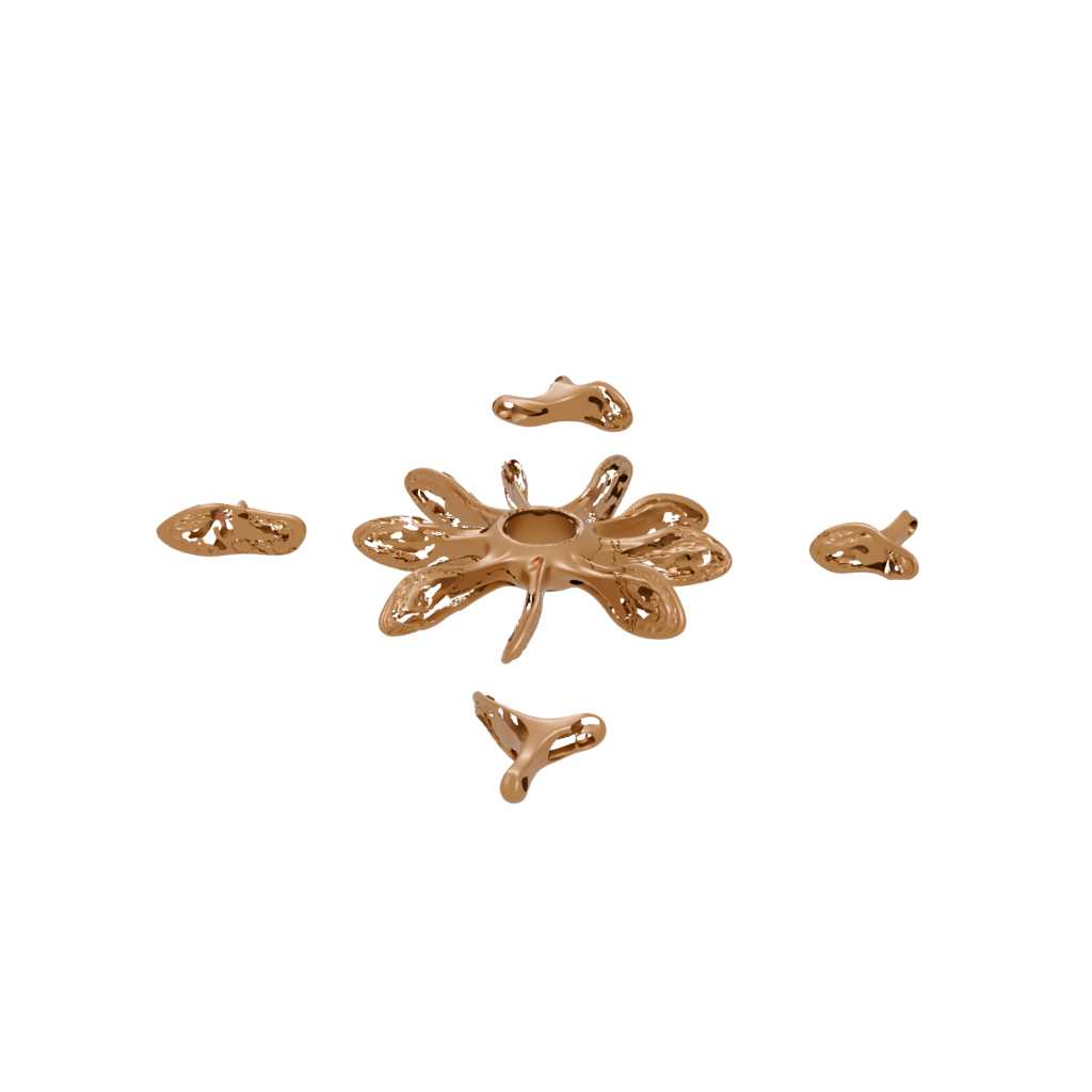 Gold Textured Three-Prong Spinner