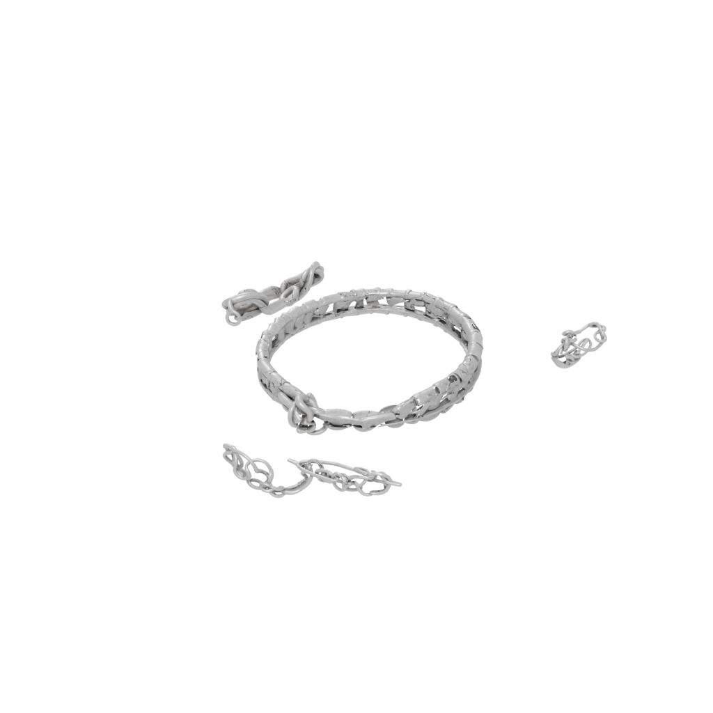 Holiday Textured Interlocking Ring Chain