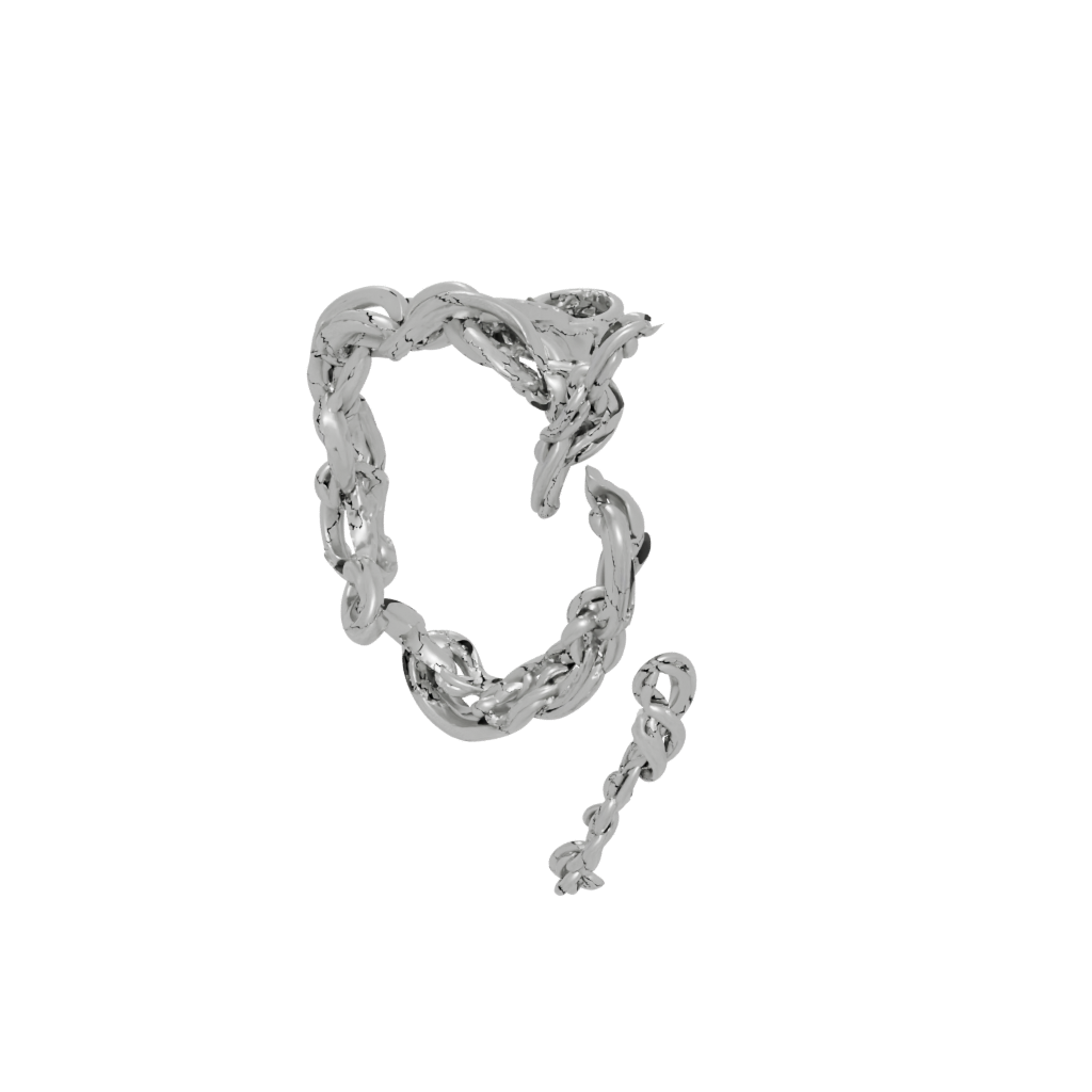 Jumbo Textured Interlocking Ring Chain