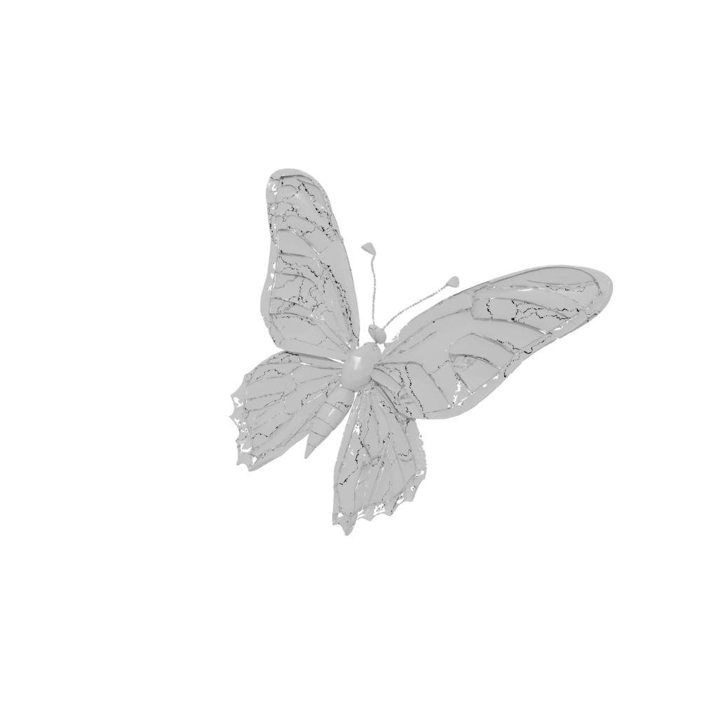 Low-Poly Pocket Articulated Butterfly