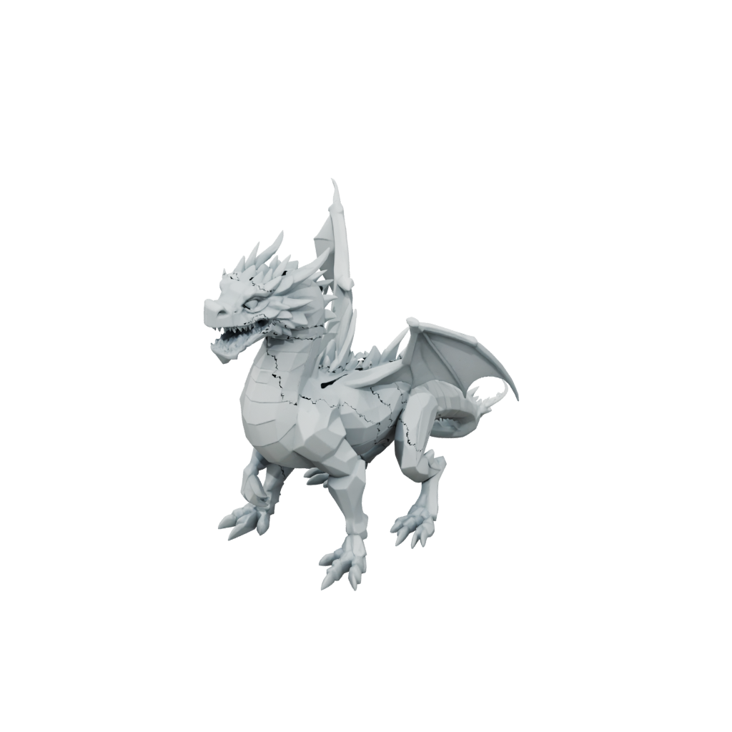 Low-Poly Pocket Articulated Dragon Long