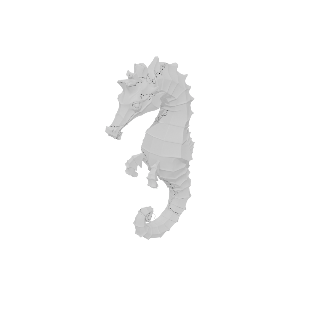Low-Poly Pocket Articulated Seahorse