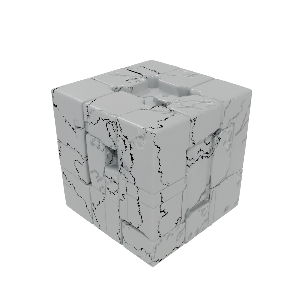 Low-Poly Pocket Slide-Puzzle Cube