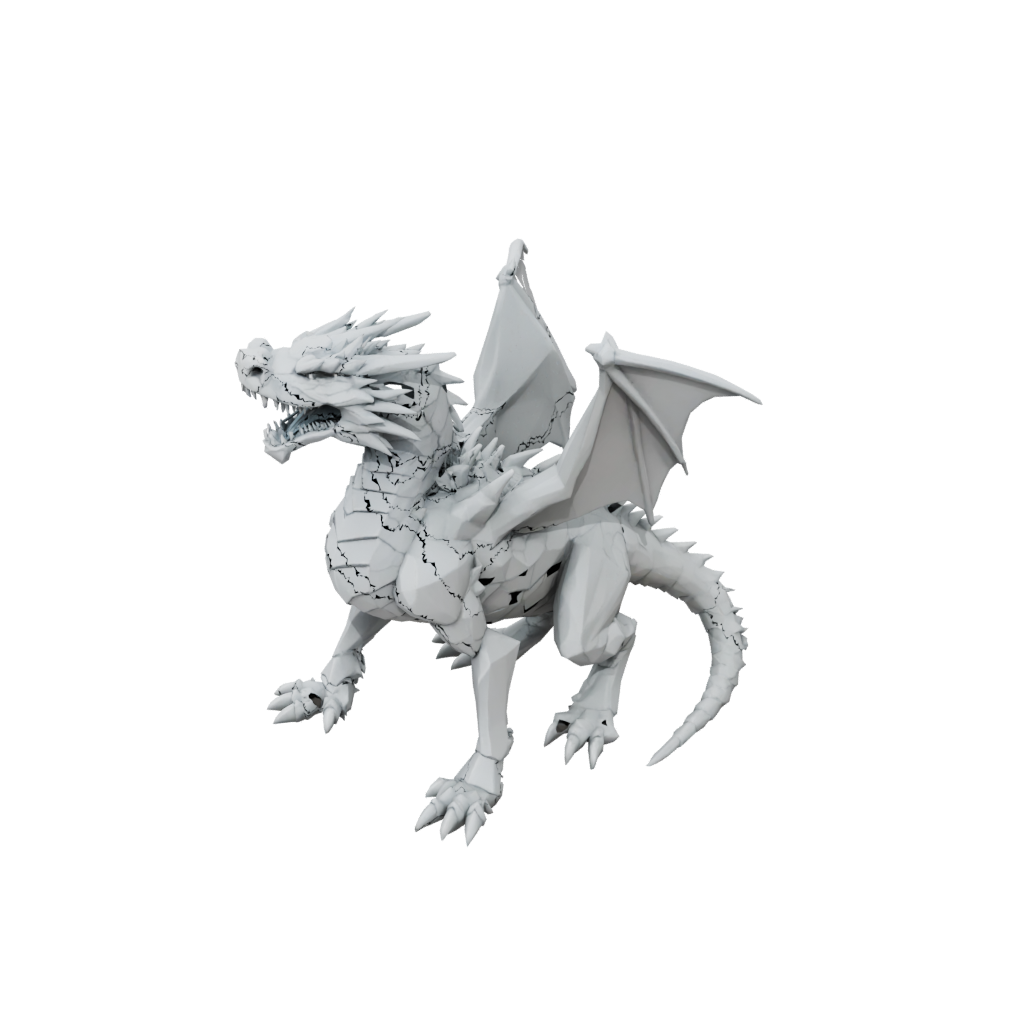 Low-Poly Big Articulated Dragon Long