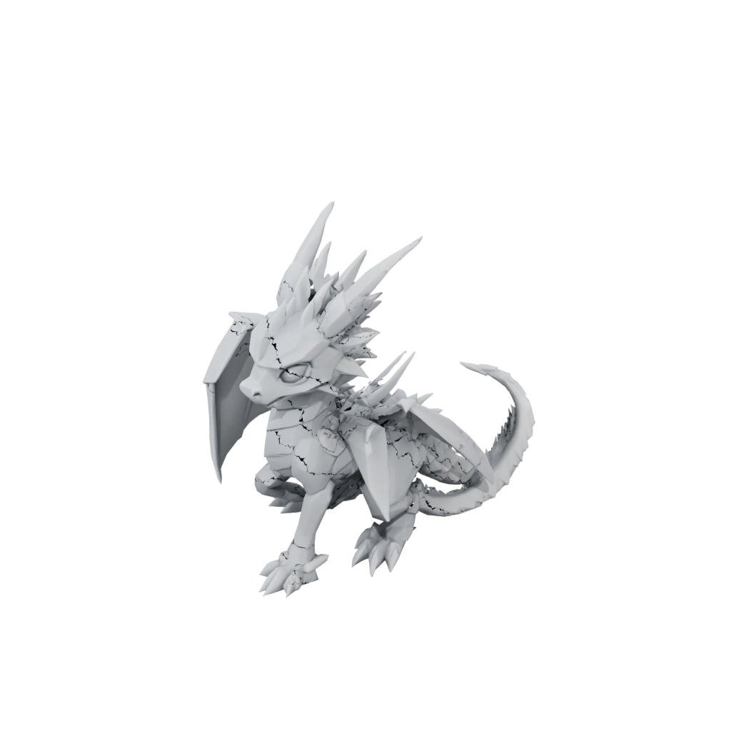 Low-Poly Big Articulated Keychain Dragonling