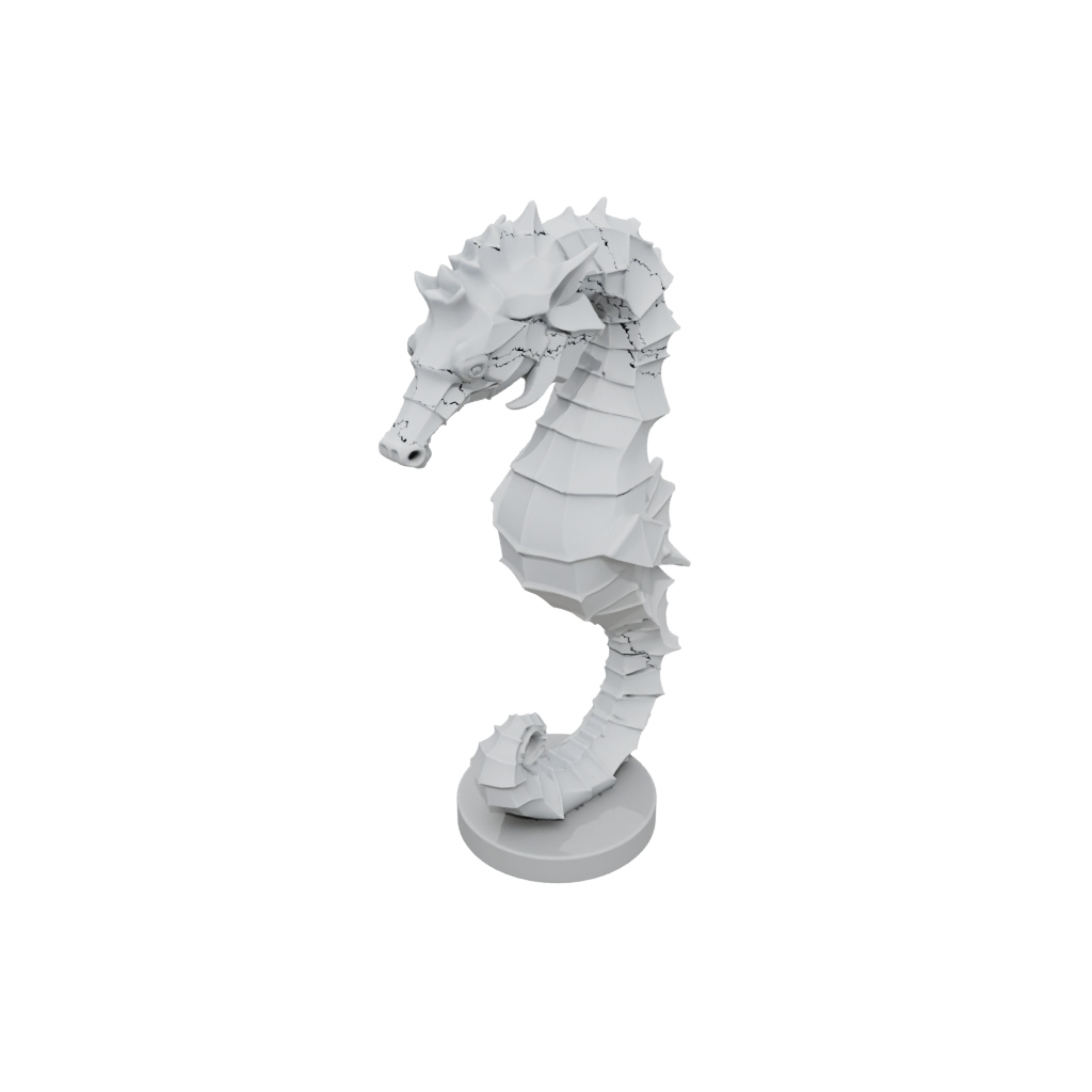 Low-Poly Big Articulated Seahorse