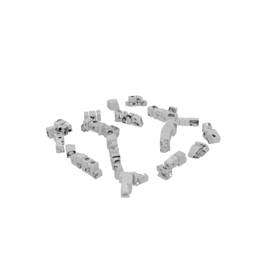 Low-Poly Big Pivot Domino Chain
