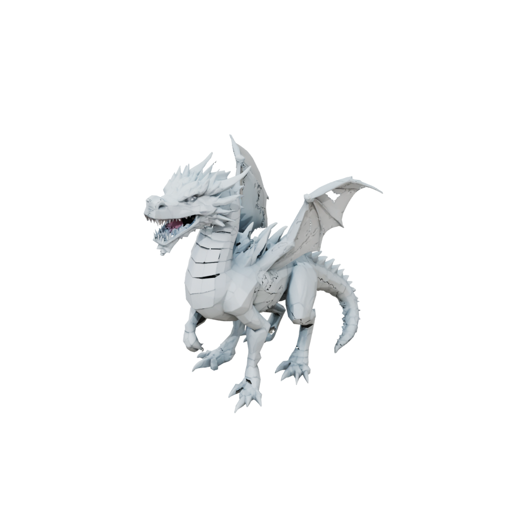 Low-Poly Soft Articulated Dragon Long