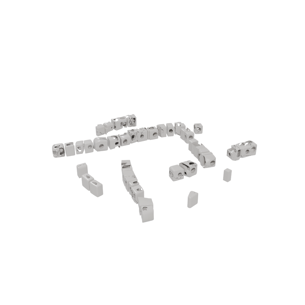 Low-Poly Soft Pivot Domino Chain