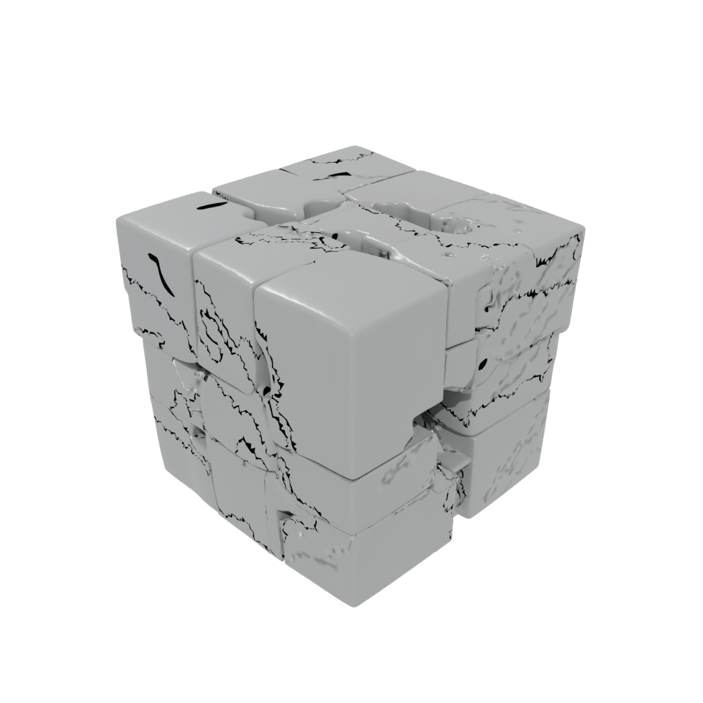 Low-Poly Soft Slide-Puzzle Cube