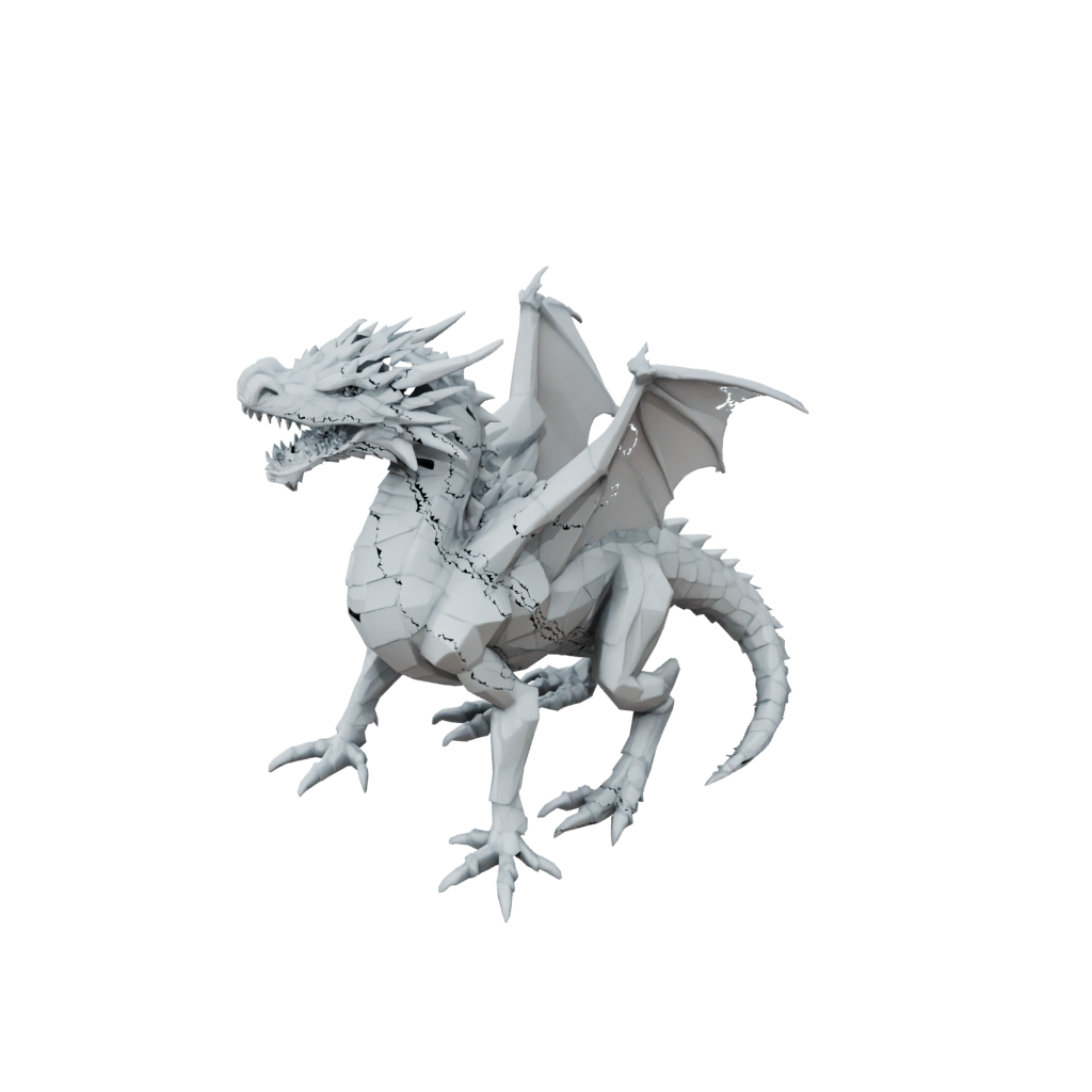 Low-Poly Articulated Dragon Long