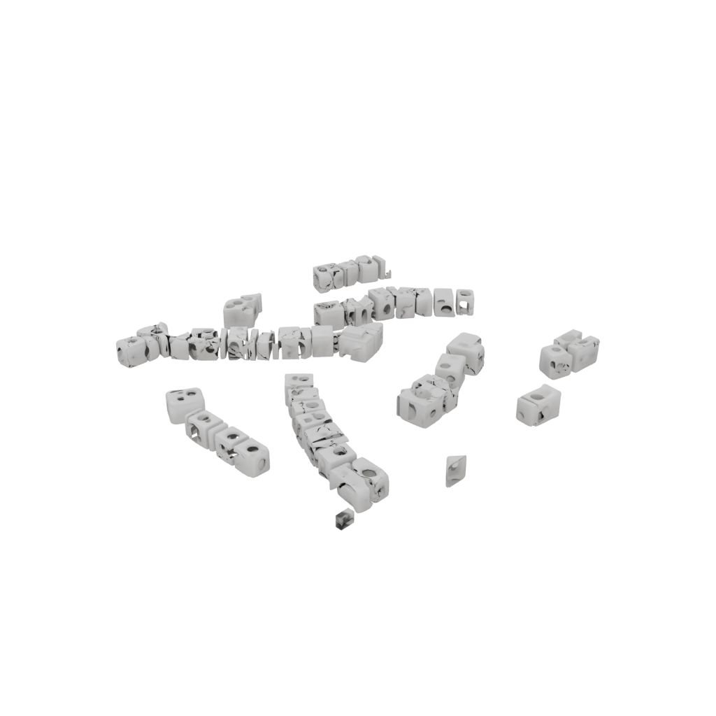 Low-Poly Pivot Domino Chain