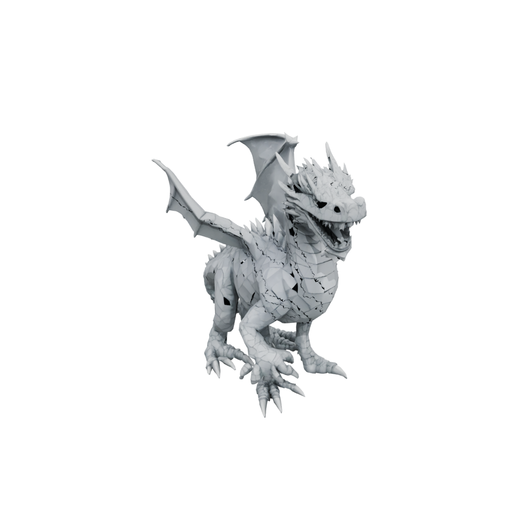 Low-Poly Textured Articulated Dragon Long