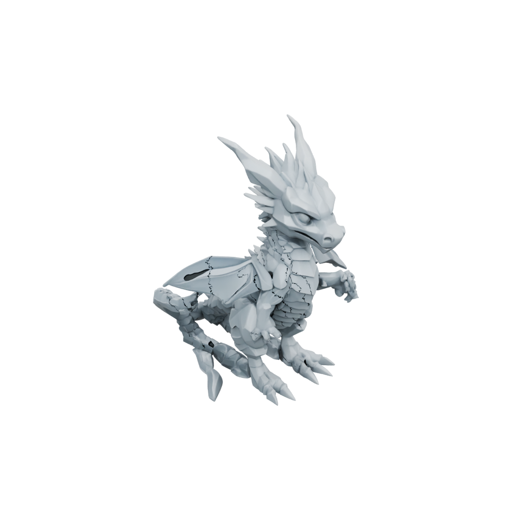 Low-Poly Textured Articulated Keychain Dragonling