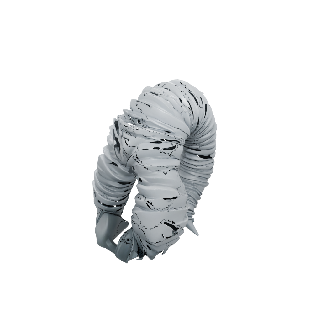 Low-Poly Textured Articulated Millipede