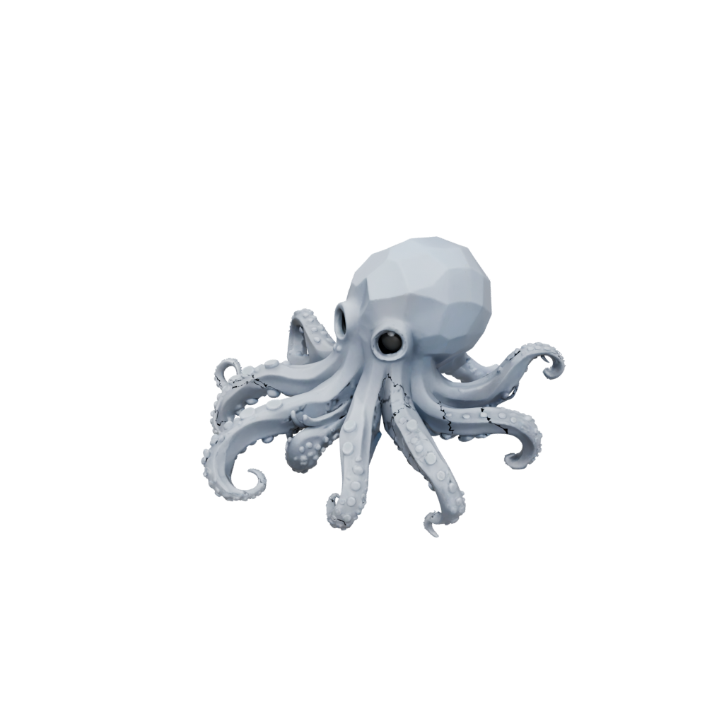 Low-Poly Textured Articulated Octopus Mini