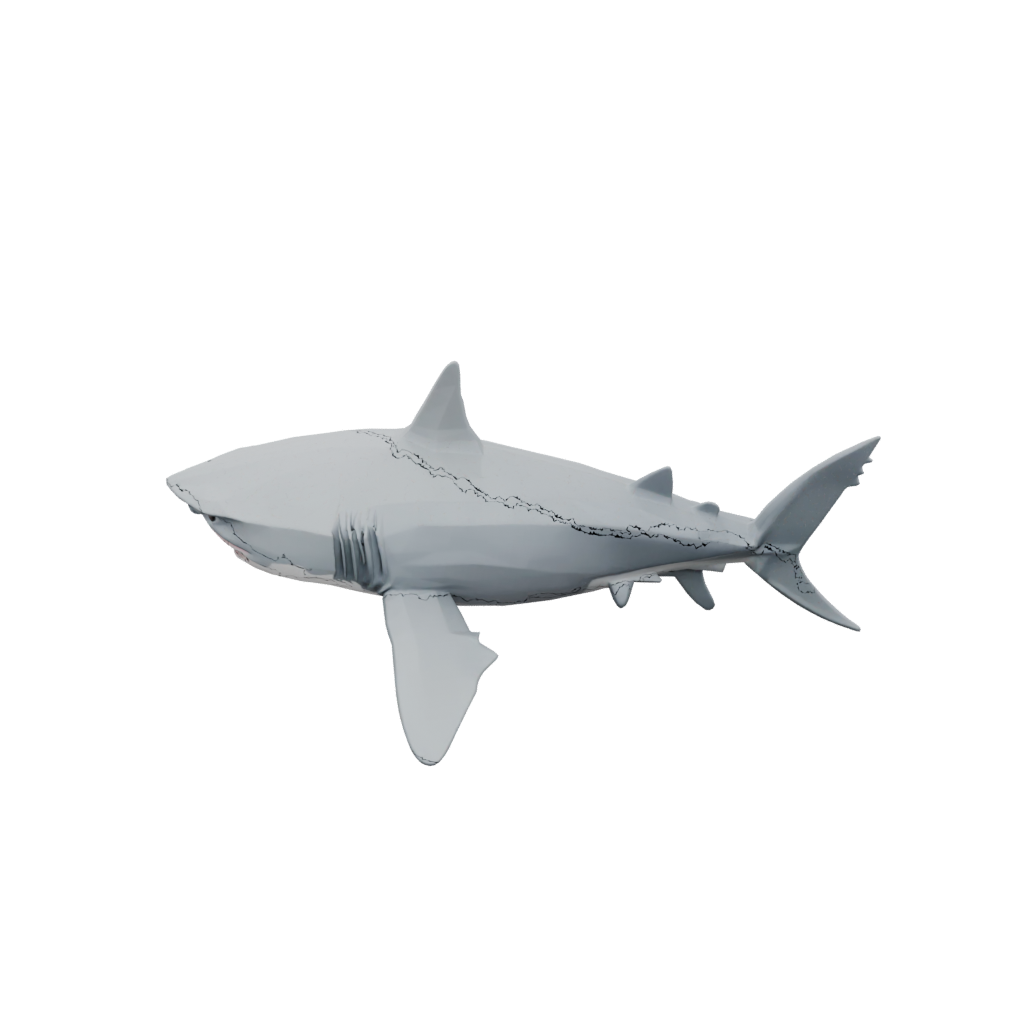 Low-Poly Textured Articulated Shark