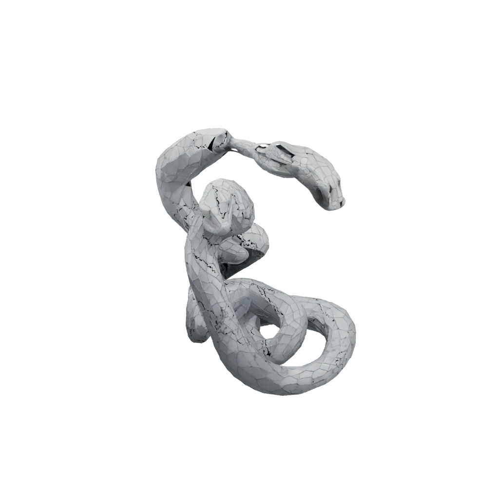Low-Poly Textured Articulated Snake Long
