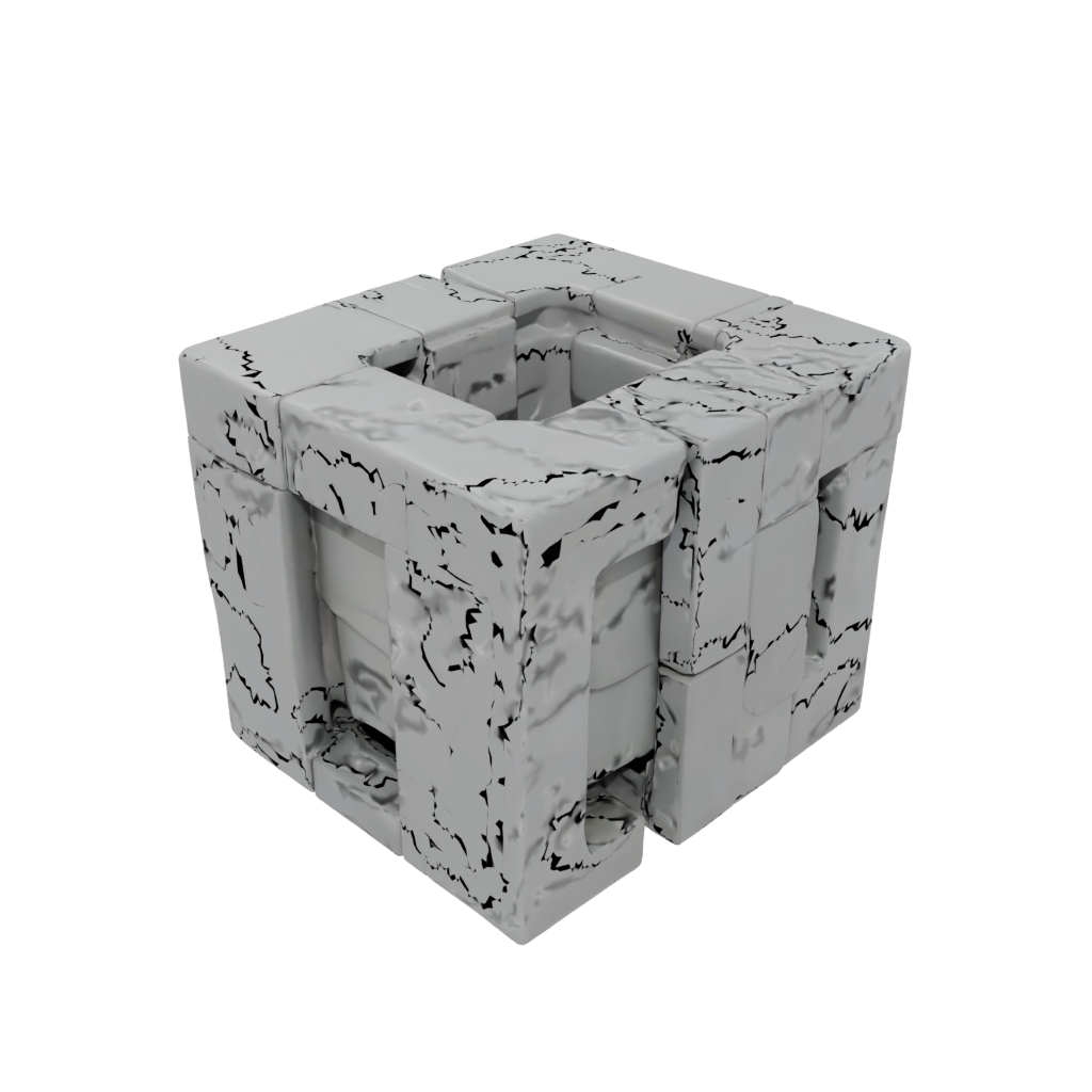 Low-Poly Textured Folding Hinge Cube
