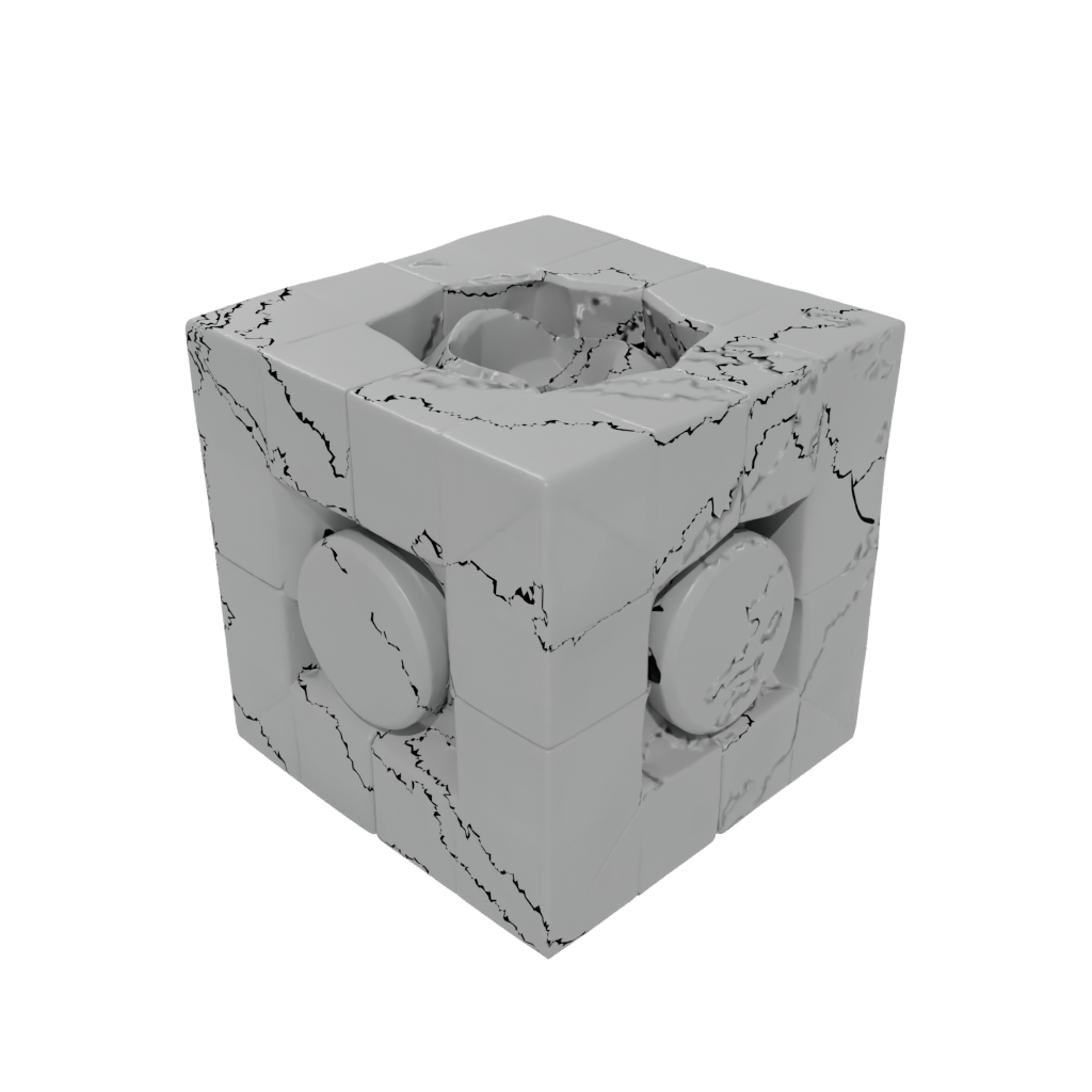 Low-Poly Textured Magnet-Free Click Cube