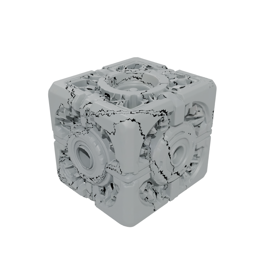 Low-Poly Textured Pocket Gear Cube