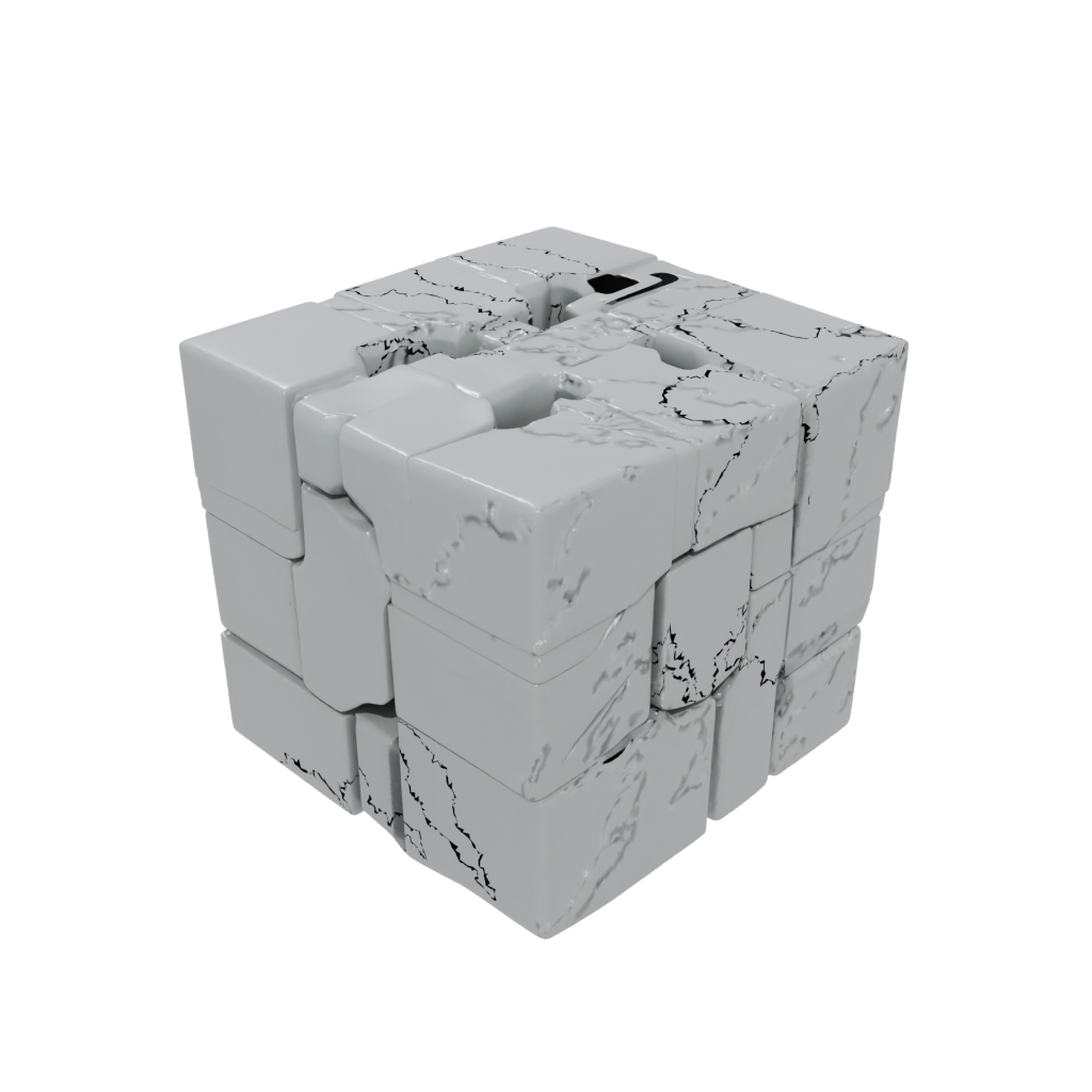 Low-Poly Textured Slide-Puzzle Cube