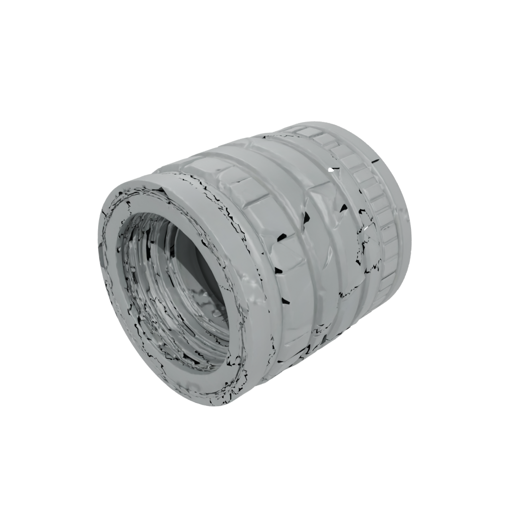 Low-Poly Textured Twist-Lock Barrel