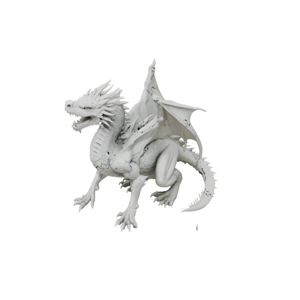 Marble Big Articulated Dragon Long