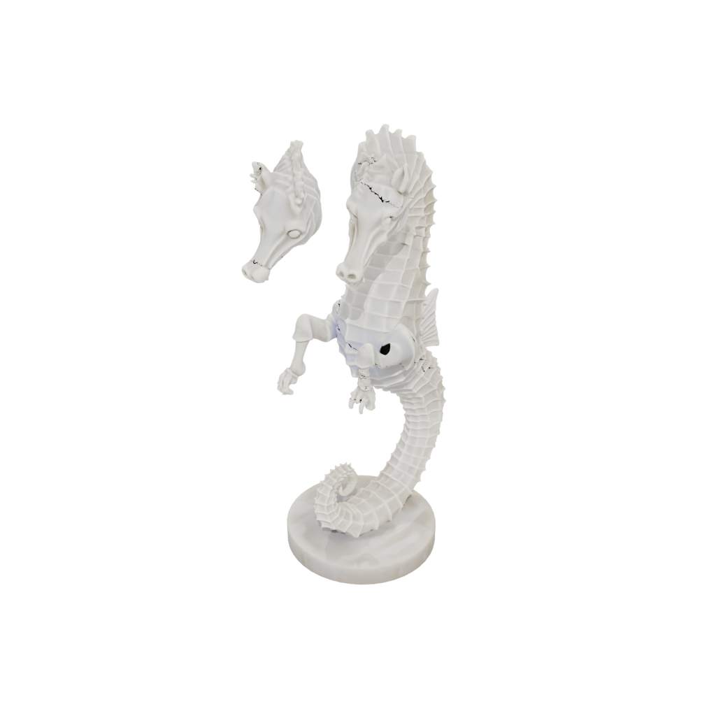 Marble Big Articulated Seahorse