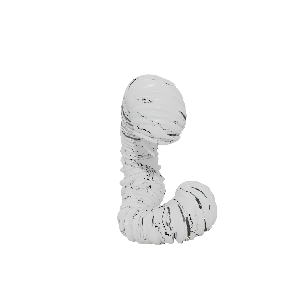Marble Big Articulated Worm