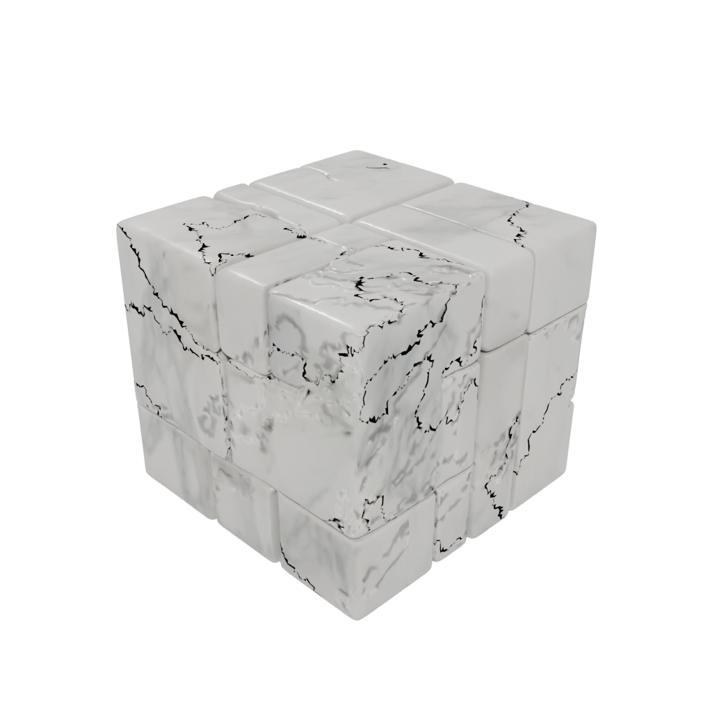 Marble Big Slide-Puzzle Cube
