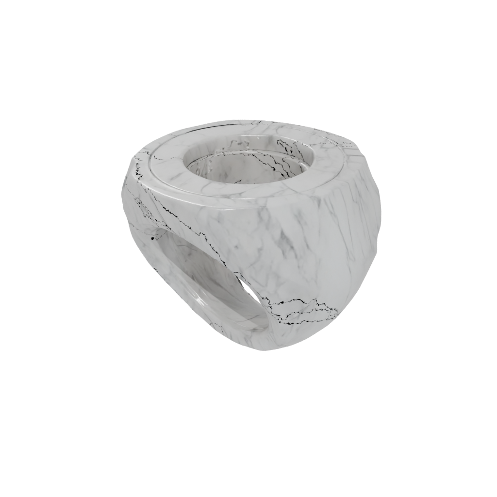 Marble Big Spinning Coin Ring