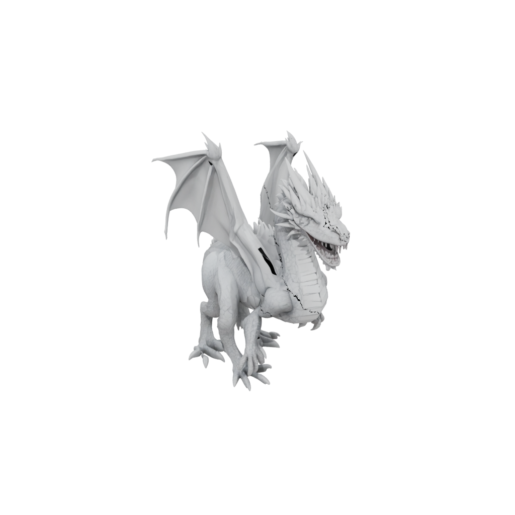Marble Soft Articulated Dragon Long