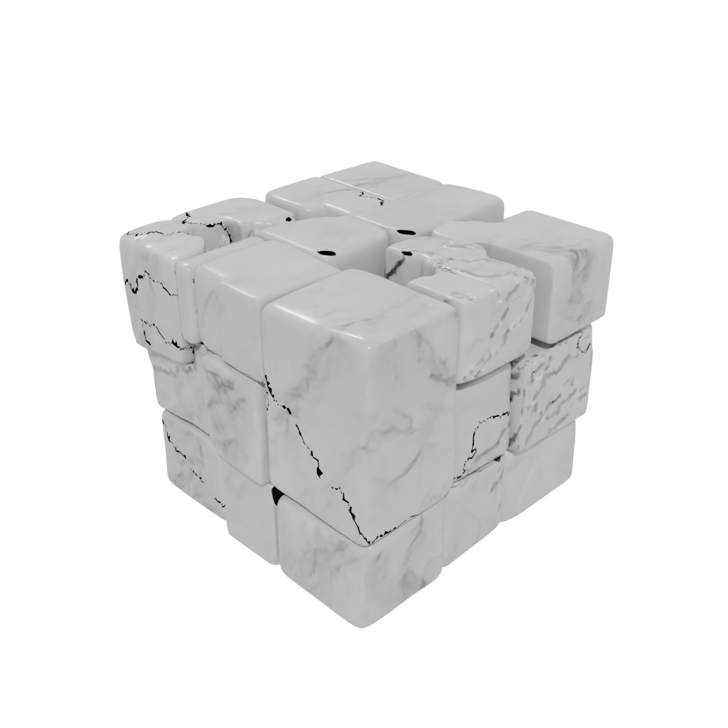 Marble Soft Slide-Puzzle Cube
